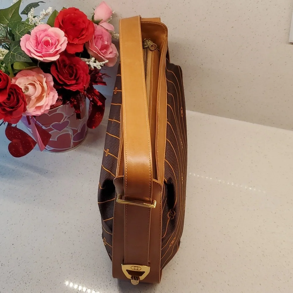 RARE GUCCI Canvas-Leather crossbody bag